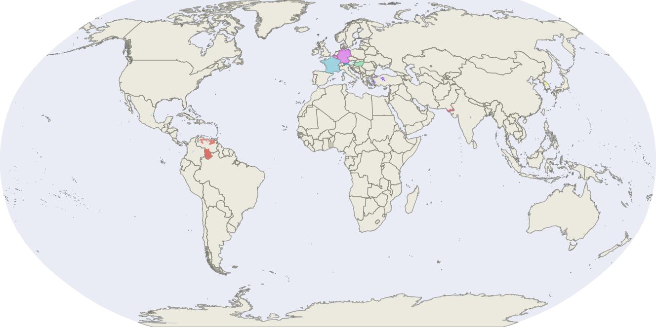 Map of postcod areas